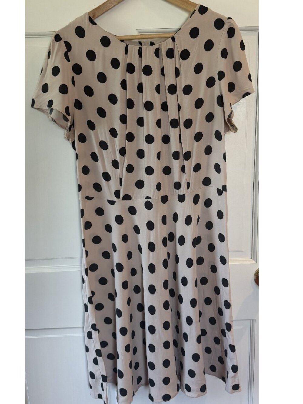 Billie & Blossom Polka Dot Fit & Flare Dress Blush Pink (Size US 12 / UK 16)